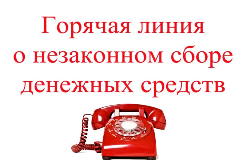 Телефон «горячей линии» по вопросам незаконных сборов денежных средств.